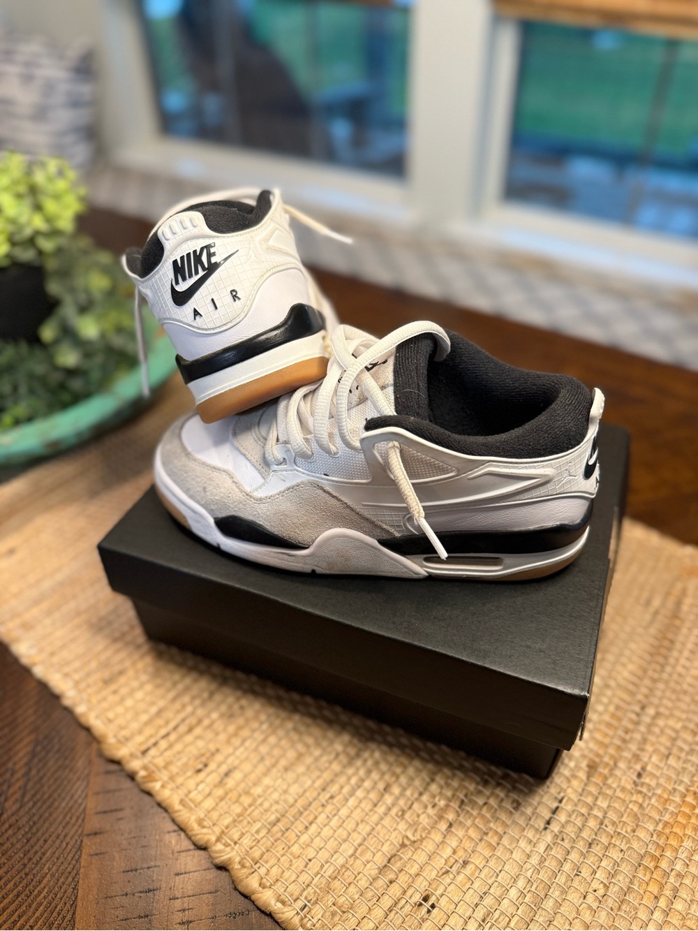 Nike Air Jordan 4 Boy’s White & Black Low-Top Sneakers